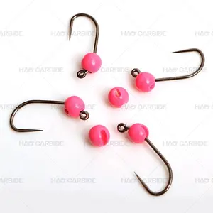 Metallic Pink Tungsten Slotted Beads Fly Fishing Material Available with Fly Hooks