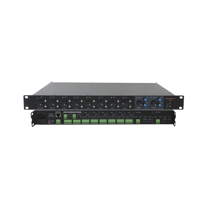 T Professional 8 Channel Input Preamplifier With 2 Channel Outputs Public Address 2CH Stereo Pre Amplifier PA