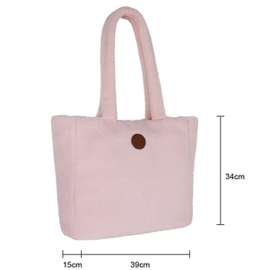 Bolso de Hombro Tipo Teddy para Mujer, Acolchado de Sherpa Suave, con Cierre de Cremallera, Tendencia para Otoño e Invierno - Product Image 5