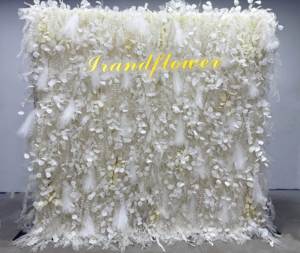 Weiße Hochzeits-Kunstblumenwand als Hintergrund für Hochzeitsdekoration - Product Image 4