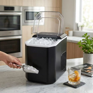 Machine à glaçons de comptoir certifiée CE, 12 kg/24h, autonettoyante, 2 tailles de glaçons, portable, pour la maison, la cuisine, le bar, le camping-car, le bureau, le café - Product Image 4