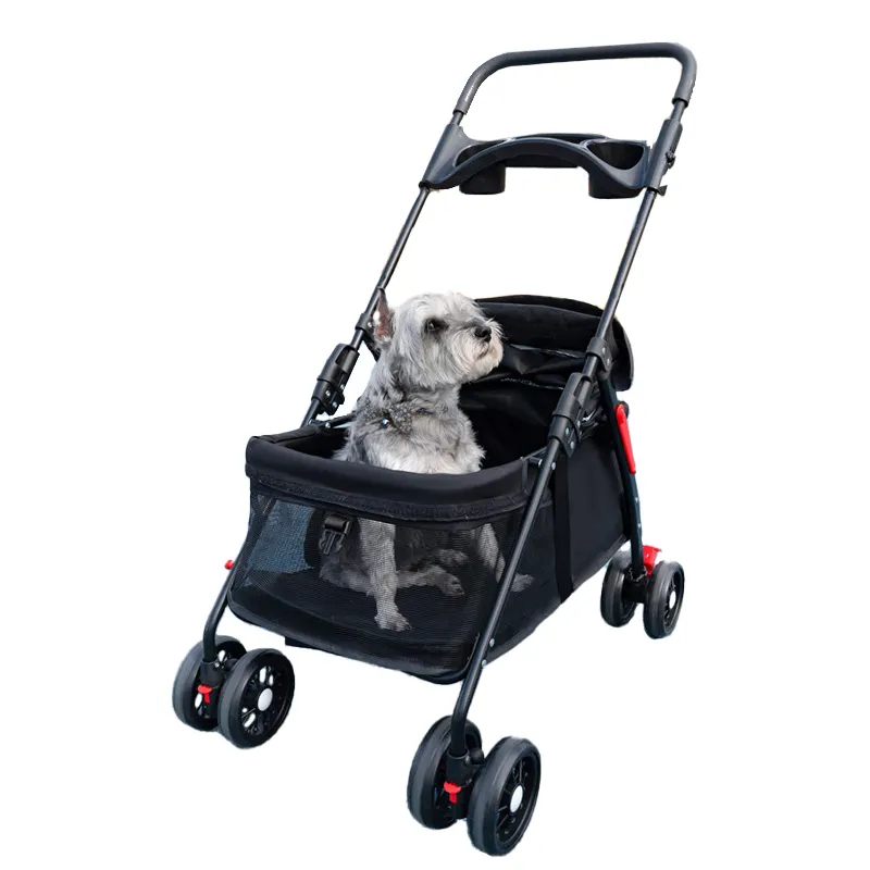 Легкая и складная тележка для домашних животных, коляска для собак и двойная коляска для домашних животных, металлическая долговечная коляска, детские коляски