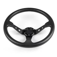 Volant de course universel de 14 pouces (350 mm), volant en daim, compatible avec la plupart des voitures avec adaptateur de moyeu à 6 trous