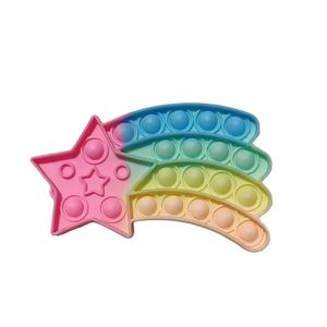 Custom Fidget Toy-Brain-Boosting Silicone Stress-Relief Rainbow Meteor <b>Bubbles</b> - Educational Squeeze Toy for <b>Kids</b> - Product Image 1