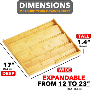 Organisateur de tiroir à épices moderne multifonctionnel en bambou à double niveau de luxe pour le rangement de la cuisine - Product Image 3