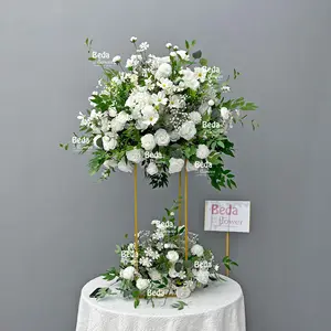 贝达薰衣草玫瑰白色绿色双层插花花球摆件婚礼装饰活动花束