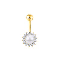 Centre de perles en acier inoxydable avec anneaux de nombril pavés de pierres précieuses multiples Bijoux de corps