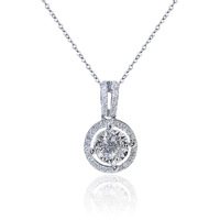 Collier tendance pour femmes et filles, chaîne de clavicule plaquée argent avec zircon cuivre, pendentif en zircon blanc brillant, vente chaude