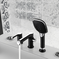 Nouveau Design Chrome Noir Deux Fonctions Salle De Bains Baignoire Robinet pour Lavabos Lavabo Élégant Robinet De Lavabo