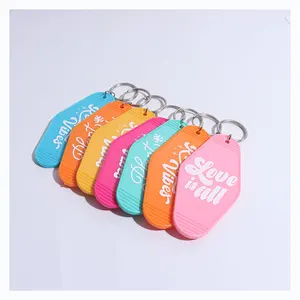 High Quality retro motel keychain custom fashional motel key tag customized design double sides printing hotel keychain