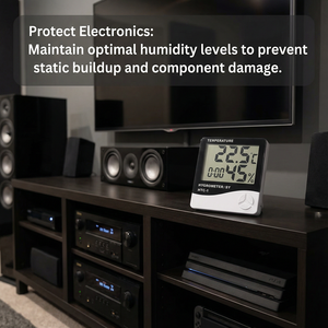 टेबलटॉप हाइग्रोमीटर थर्मो आर्द्रता गेज डिजिटल थर्मामीटर कॉम्बो तापमान आर्द्रता डेटा लॉगर - Product Image 4