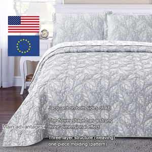 Couvre-<span class=keywords><strong>lit</strong></span> en jacquard polyester bleu fait main, style Kantha, taille Queen - Product Image 2