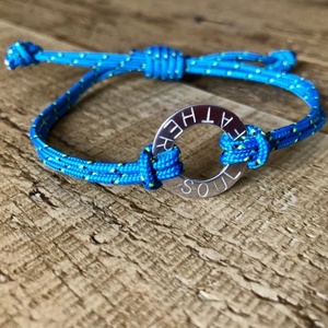 Rondelle de pièces personnalisée gravée logo coordonné année de <span class=keywords><strong>naissance</strong></span> réglable <span class=keywords><strong>personnalisé</strong></span> <span class=keywords><strong>bracelet</strong></span> en corde pour hommes - Product Image 2