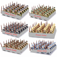 Ensemble de 24 Pièces Soldats de l'Armée Militaire Seconde Guerre Mondiale (WW2) Soviétiques, Américains, Britanniques, Allemands, Français – Blocs de Construction, Briques Modèles, Figurines d'Action, Armes et Jouets, Cadeau pour Enfants