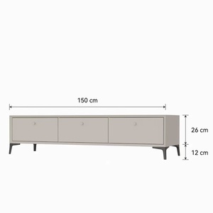 יחידת טלוויזיה מודרנית רב תכליתית, ארון צף מפלדה/מתכת לבית, מלון, חדר שינה, סלון, סט רהיטים - Product Image 4