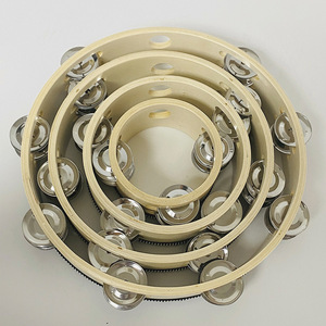 Tambourins à clochettes en bois à double rangée et double couche, 4-10 pouces, tambours à main, percussion Orff pour mariages et églises - Product Image 4