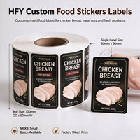 Individuelle Fleisch-Lebensmittel-Etikettenaufkleber-Rolle Kundenspezifisch Bedruckte Selbstklebende Kunstpapier-Verpackungsaufkleber