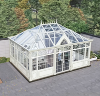 Serre en verre personnalisée, moderne, en aluminium, avec toit triangulaire, pour villa, espace de vie extérieur, résistante au vent et à la pluie