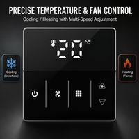 Le meilleur thermostat de bobine de ventilateur à trois vitesses en Europe rs485/modbus LCD écran tactile ODM/OEM