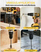 Offre Spéciale – Perceuse sans fil 21V à moteur sans balais, kit combiné multifonctionnel à vitesse variable, outils domestiques, mallette rigide, garantie 1 an