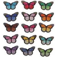 Offre Spéciale coloré papillon fleur conception patchs de broderie personnalisés vêtements tissu étiquette vêtement tissé Patch de broderie