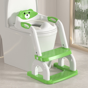 Baby Guard Town Toddler Toilet Seat With Step <b>Stool</b> Animal Pattern PP Material Potty Training Aid For Kids - Product Image 3