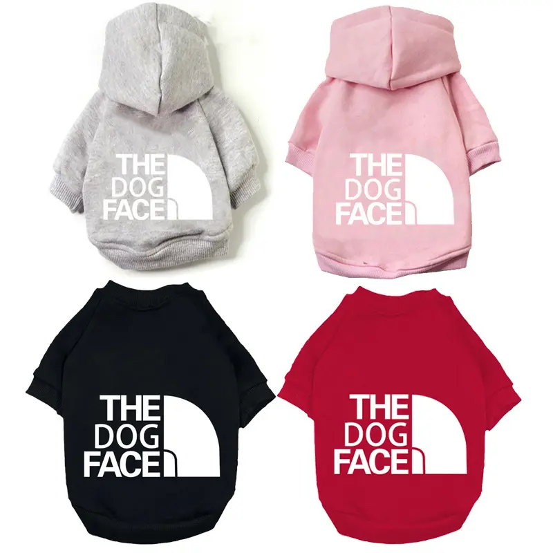 Wholesale Pet Clothes Casual Wear Dog Face Large Coat Teddy Hoodie Winter Warm Thickened Dog Sweater