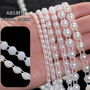 Chaîne de perles rouges vives en ABS de 10 mm, décoration de fête de mariage, ornement d'arbre de Noël, accessoire de costume - Product Image 2
