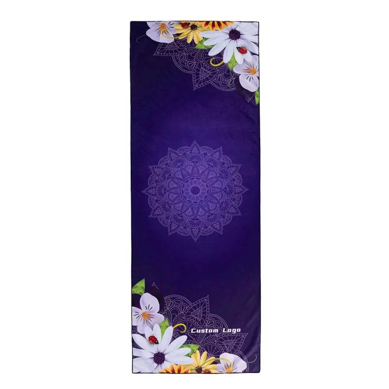 Portable absorbent recycling eco-friendly microfiber suede custom yoga mat cover with cushion cover