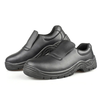 Chaussures de travail imperméables et antidérapantes pour hommes, en cuir microfibre noir, chaussures de sécurité de cuisine avec bout en acier