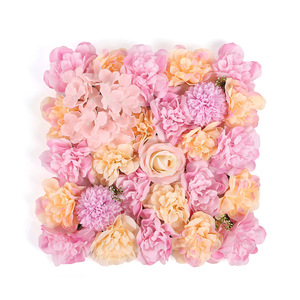Mur floral artificiel 30x30cm, fleurs en soie plastique rectangulaires, accessoires de photographie de mariage, décoration intérieure, réutilisable - Product Image 5