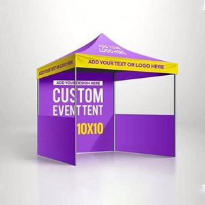 Custom Printed 10x10 Trade Show Advertising Tent Waterproof Folding <b>Pop</b>-<b>Up</b> Canopy Easy-to-Collapsible Fire Tradeshow Giveaways - Product Image 1