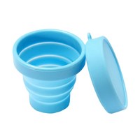 Gobelet à eau pliable en silicone moderne, résistant à la chaleur, réutilisable, sans BPA, anti-fuite, pour les voyages en plein air