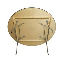Table de banquet pliante moderne en bois de bouleau robuste - Table ronde de 72 pouces pour restaurant de luxe et fêtes à domicile