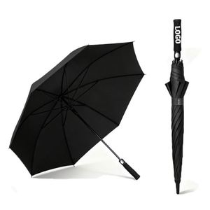 Paraguas de mango recto de 16 varillas con patrón oscuro 400T, resistente al viento fuerte, con doble varilla de loto y mango largo de 120 cm - Product Image 2