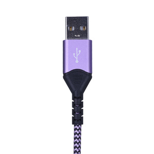 Lung Kay Micro <b>Usb</b> <b>Cable</b> 1 Meter Fast <b>Charging</b> Data Sync For Android Devices Purple Black Braided Design - Product Image 3