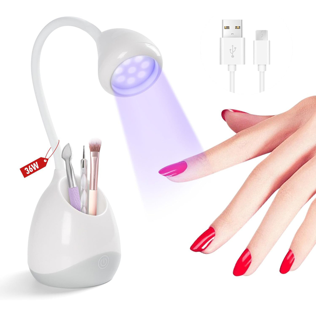 Nail Led Lamp Mini UV Light Brush Holder Rechargeable Flash Cure Light Nails Portable Resin Curing Home DIY Salon Gel Nail Lamp