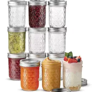 YOLOWE HOME 16oz Wide Mouth Mason Jar Caviar Jar Is Perfect For Jam Honey Wedding Gifts Shower Gifts With Lid Mason Jar