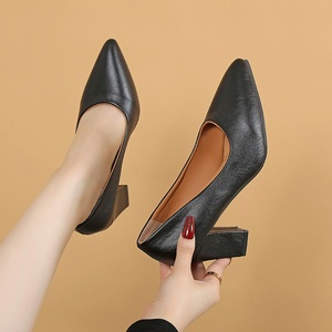 Scarpe da <span class=keywords><strong>Donna</strong></span> con Punta Affusolata e Tacco Grosso, Modello Slip-On, Nuova Collezione Autunno 2025, Stile Coreano, Comode per il Lavoro, Semplici e alla Moda - Product Image 4