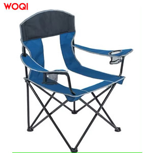 เก้าอี้พับกลางแจ้ง Woqi สีน้ำเงินกรมท่า โครงอะลูมิเนียม ผ้าไนลอน พร้อมที่วางแก้ว สำหรับใช้ในสวนและตั้งแคมป์ - Product Image 1