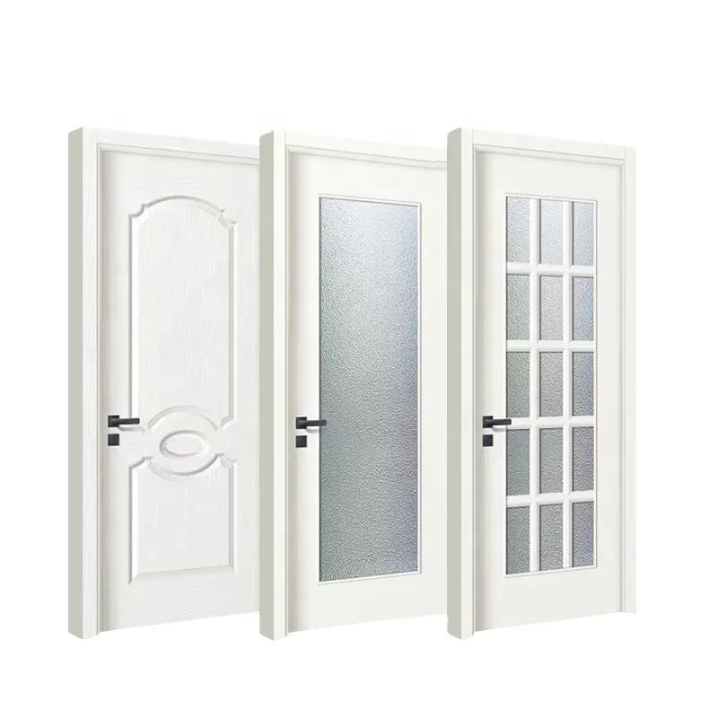 Porte in legno dipinto composito di colore bianco in legno HDF modellato moderno di alta qualità per l'interno