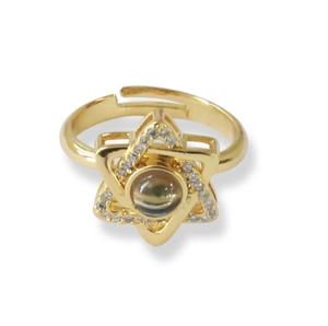 Stella di David anello di proiezione con foto personalizzata nascosta regolabile gioielli gioielli personalizzati regalo per lei - Product Image 3