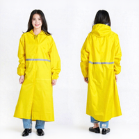 Veste de pluie jaune en tissu Oxford coupe-vent, imperméable, monocouche, longue, réfléchissante, pour le travail en extérieur – Vente en gros