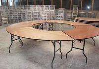 Mobilier d'extérieur commercial Dessus en bois avec pieds en métal Restaurant Hôtel en bois Table de banquet de mariage pliante