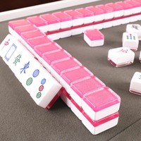 Tuiles de mahjong en cristal HA 1025C, ensemble de mahjong de luxe poli à la main avec étui en aluminium, fabriqué en Chine