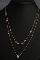 Collier tendance pour femme avec diamant synthétique de laboratoire, plaqué or rose 18/14 carats/argent/or, certifié IGI, diamant Swaroop