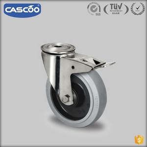 CASCOO 6 Inch Cao Su Đàn Hồi <span class=keywords><strong>Caster</strong></span> Với Khóa Cho Kho Container - Product Image 4