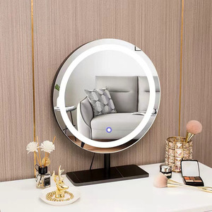 高級エコフレンドリー高強度強化ガラス照明付きデスクトップメイクアップバニティミラー（インフルエンサー向け） - Product Image 4