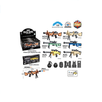 6 unids/caja pistola de juguete fundida a presión niños divertido juego juguete modelo de aleación