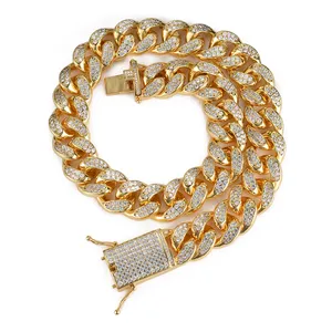 EYIKA 20mm Chunky catena in ottone Hip hop Iced Out zircone collana a catena cubana da uomo CZ gioielli Bling catena collana da uomo